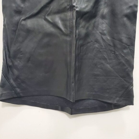 Guess Women's Black Faux Leather Stretch High Waist Zippered Pencil Skirt Size 0 - Picture 2 of 7
